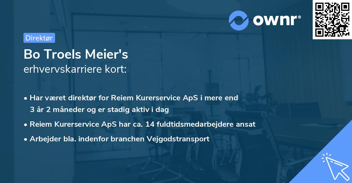 Bo Troels Meier's erhvervskarriere kort