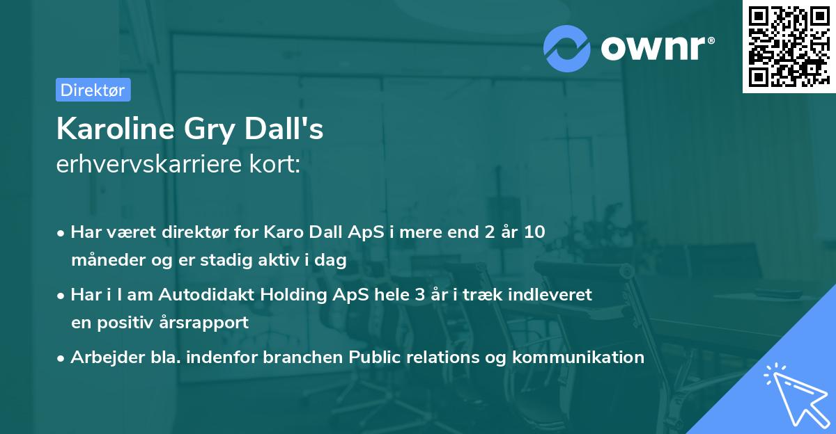 Karoline Gry Dall's erhvervskarriere kort