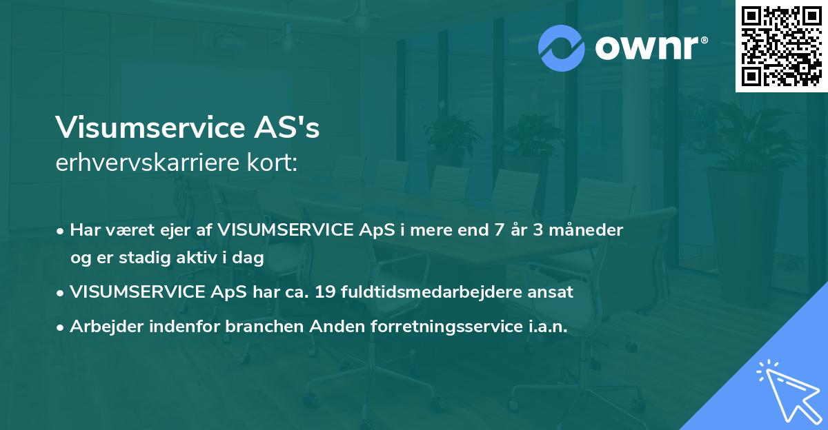 Visumservice AS's erhvervskarriere kort