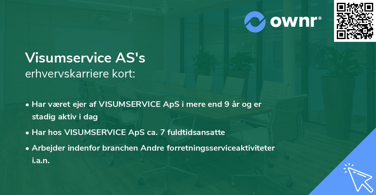 Visumservice AS's erhvervskarriere kort