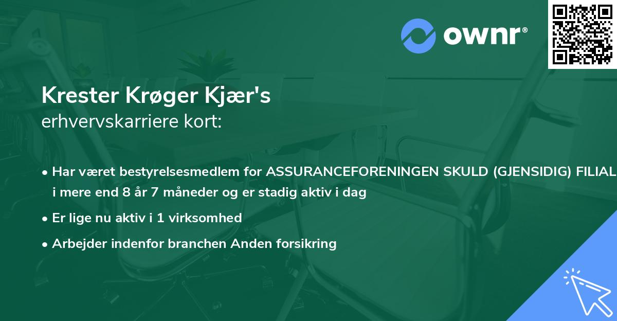 Krester Krøger Kjær's erhvervskarriere kort