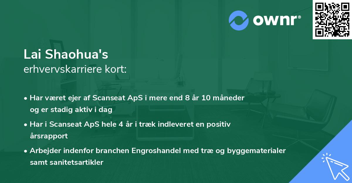 Lai Shaohua's erhvervskarriere kort