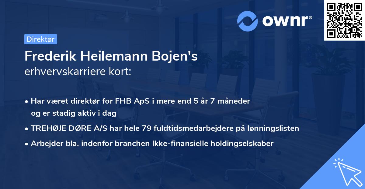 Frederik Heilemann Bojen's erhvervskarriere kort