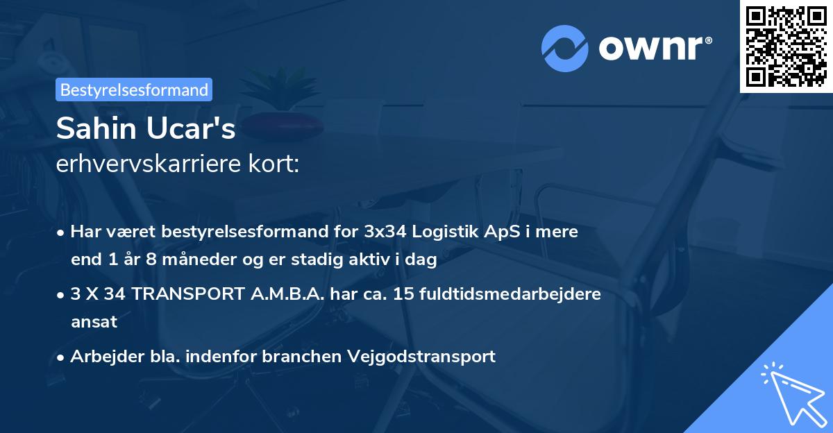 Sahin Ucar's erhvervskarriere kort