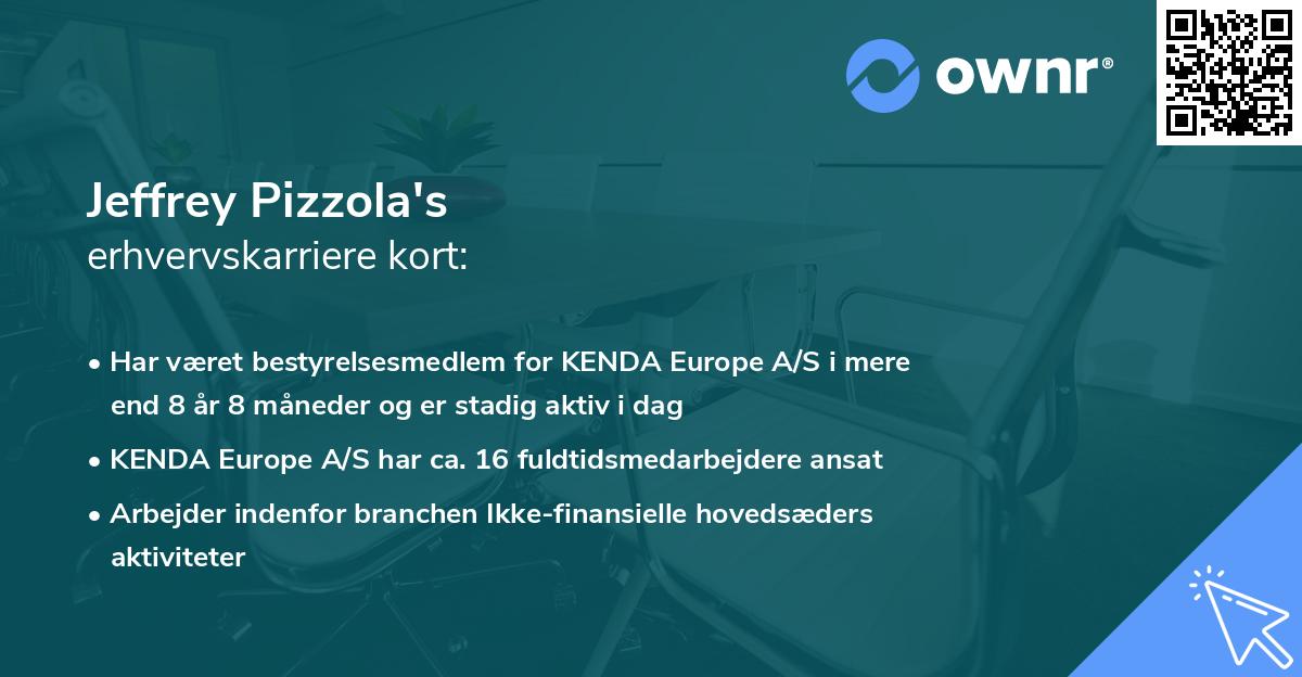 Jeffrey Pizzola's erhvervskarriere kort