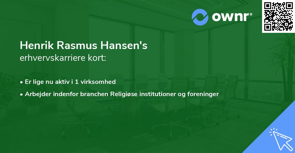 Henrik Rasmus Hansen's erhvervskarriere kort