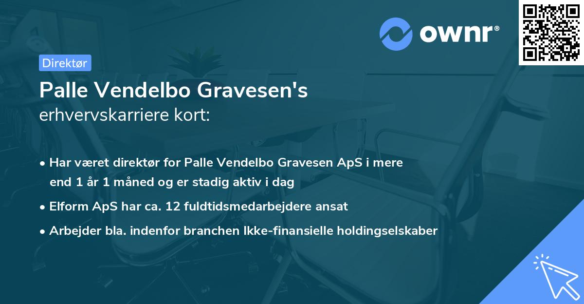 Palle Vendelbo Gravesen's erhvervskarriere kort