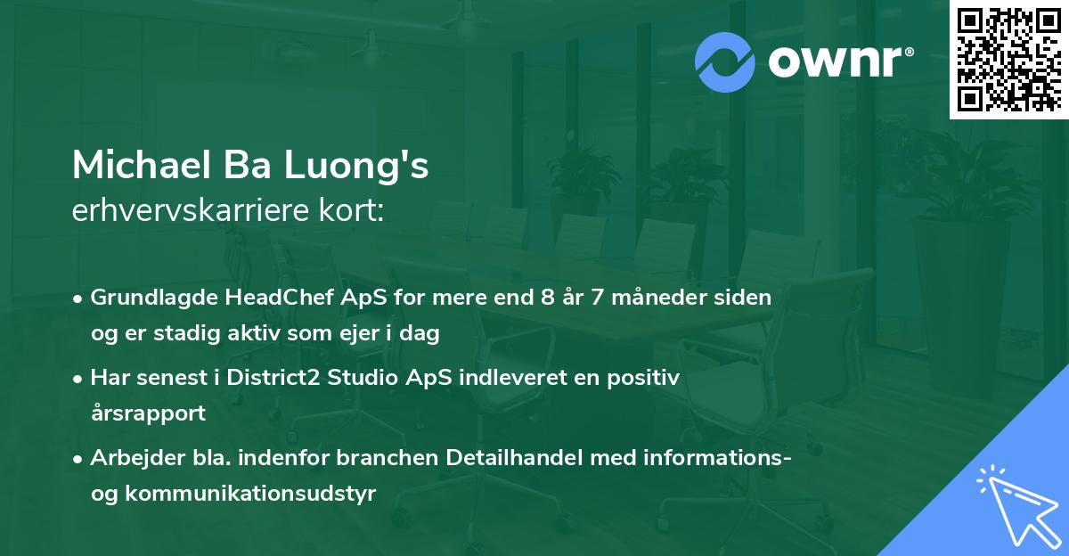 Michael Ba Luong's erhvervskarriere kort