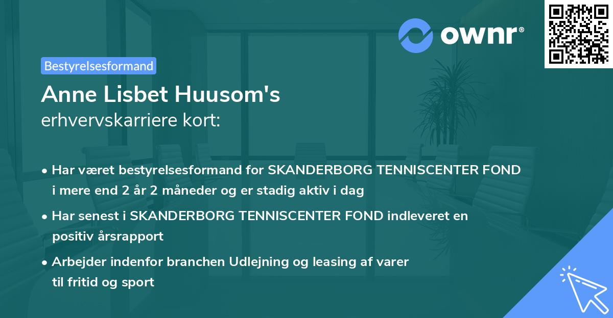 Anne Lisbet Huusom's erhvervskarriere kort