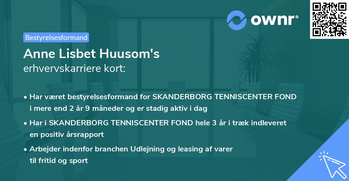 Anne Lisbet Huusom's erhvervskarriere kort