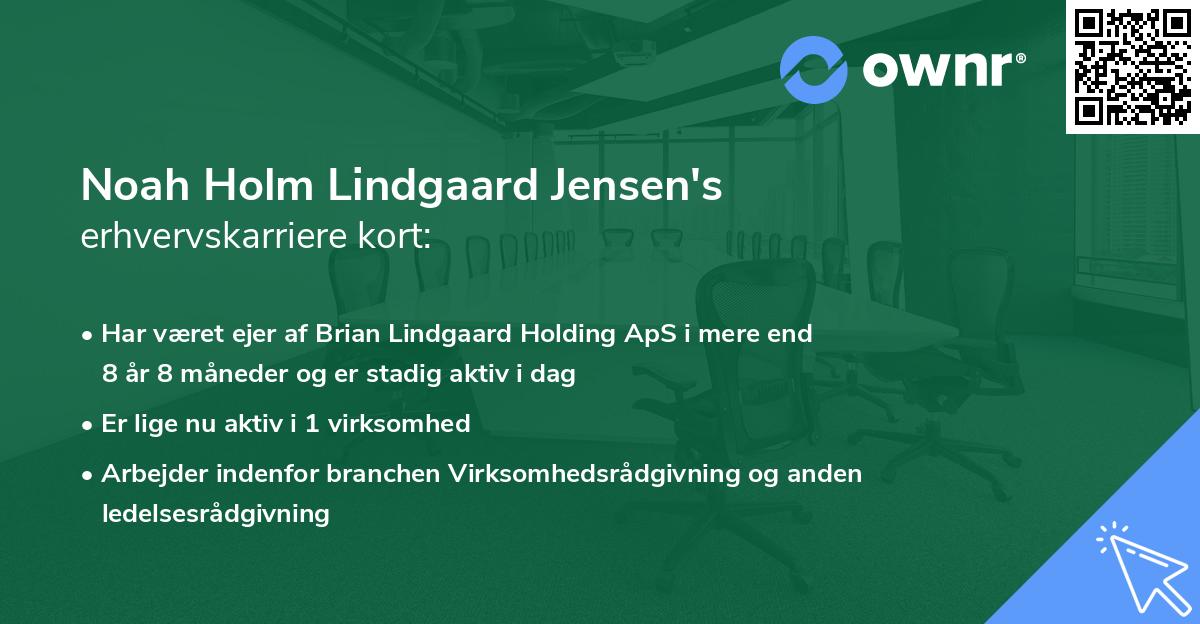 Noah Holm Lindgaard Jensen's erhvervskarriere kort