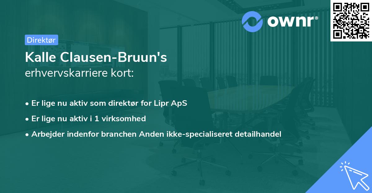 Kalle Clausen-Bruun's erhvervskarriere kort