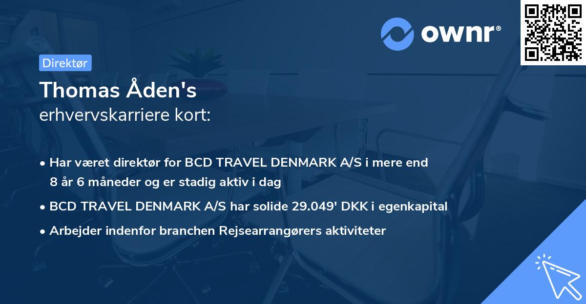 Thomas Åden's erhvervskarriere kort