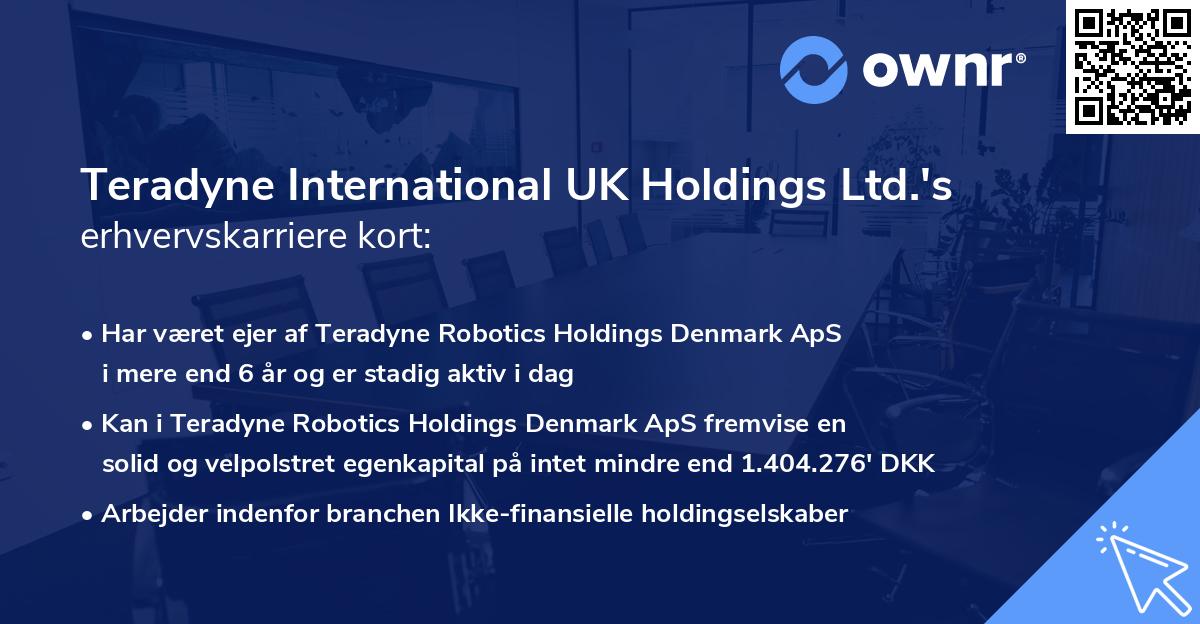 Teradyne International UK Holdings Ltd.'s erhvervskarriere kort