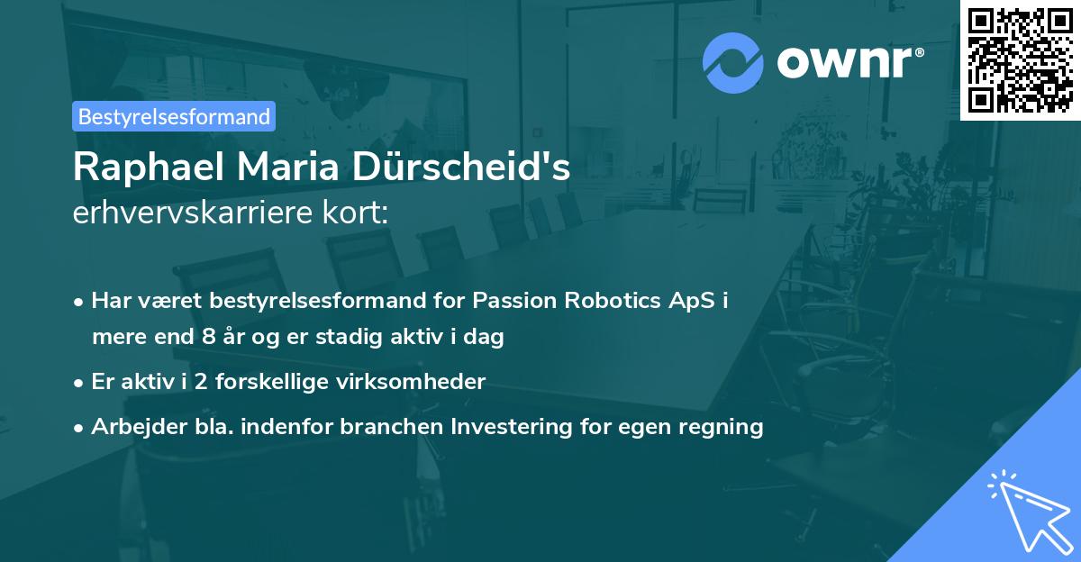 Raphael Maria Dürscheid's erhvervskarriere kort