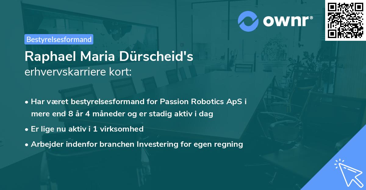 Raphael Maria Dürscheid's erhvervskarriere kort