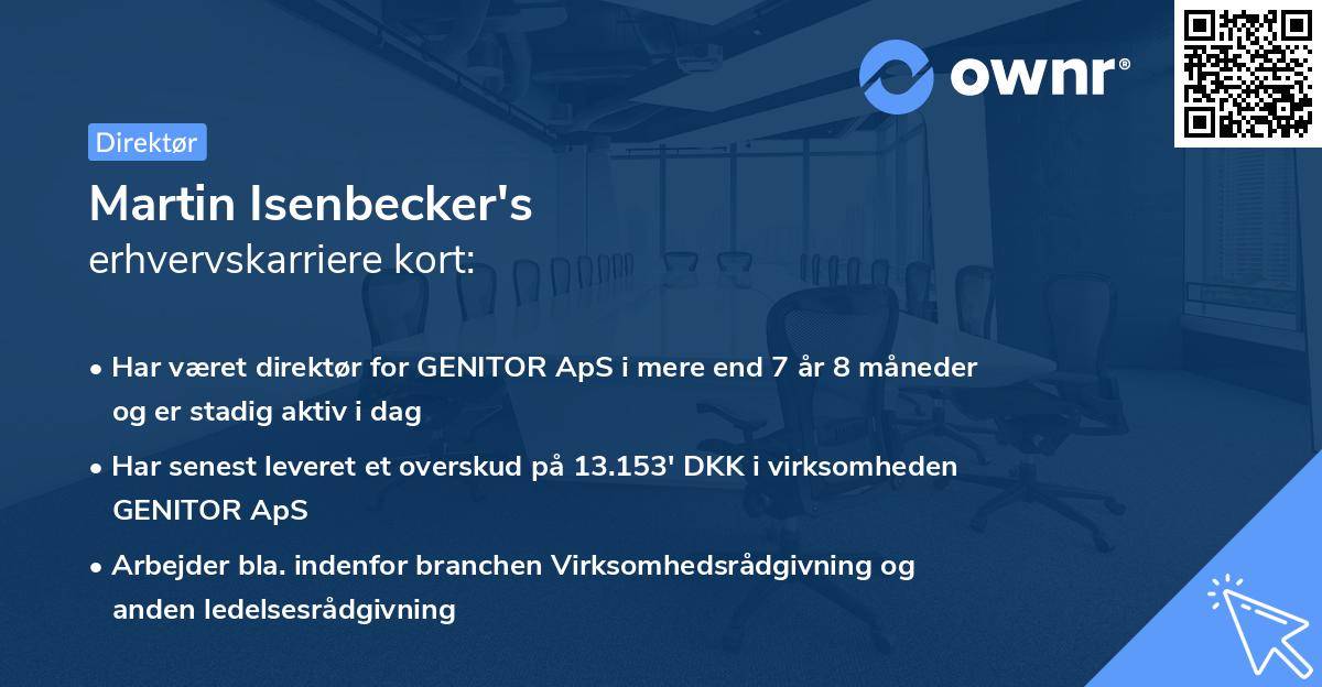 Martin Isenbecker's erhvervskarriere kort