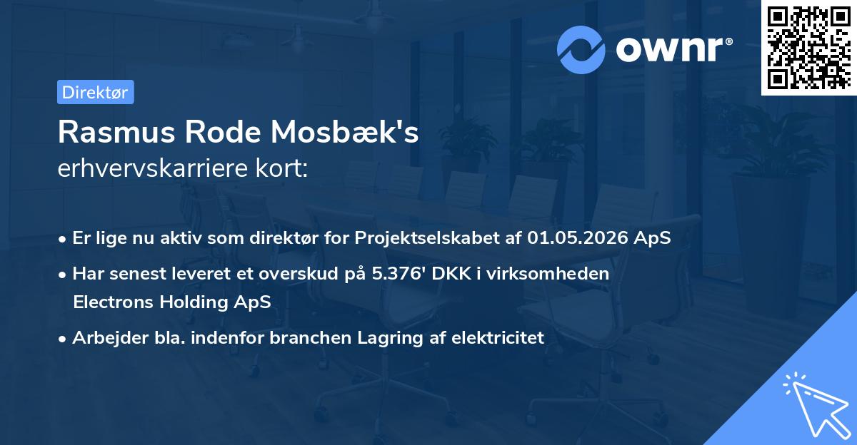 Rasmus Rode Mosbæk's erhvervskarriere kort
