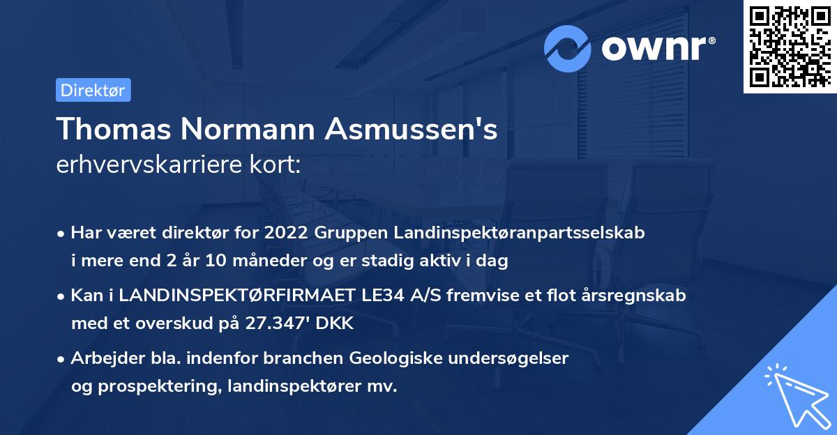 Thomas Normann Asmussen's erhvervskarriere kort