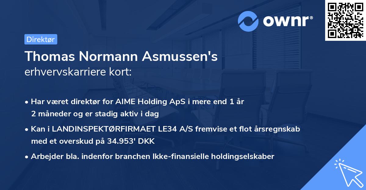 Thomas Normann Asmussen's erhvervskarriere kort