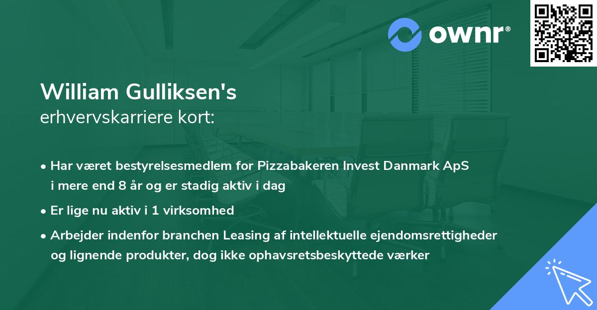 William Gulliksen's erhvervskarriere kort