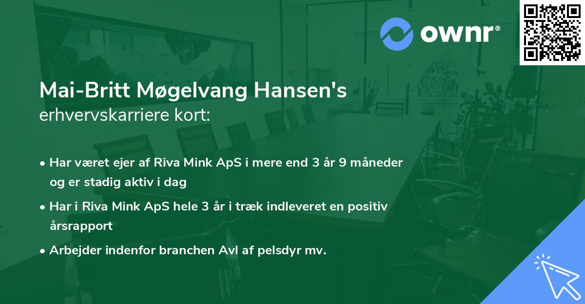 Mai-Britt Møgelvang Hansen's erhvervskarriere kort