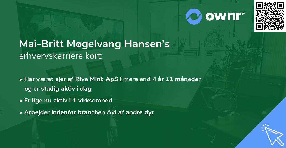 Mai-Britt Møgelvang Hansen's erhvervskarriere kort