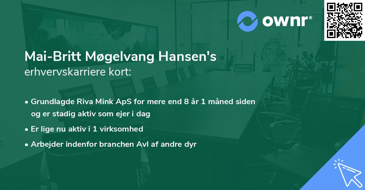 Mai-Britt Møgelvang Hansen's erhvervskarriere kort
