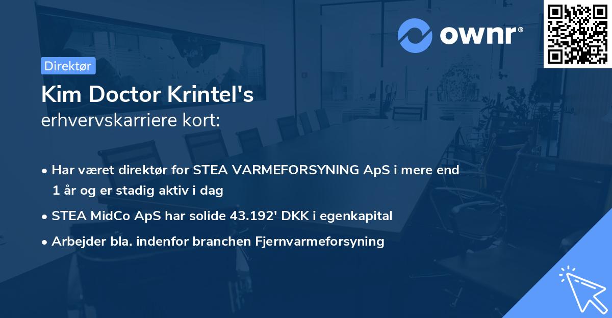 Kim Doctor Krintel's erhvervskarriere kort