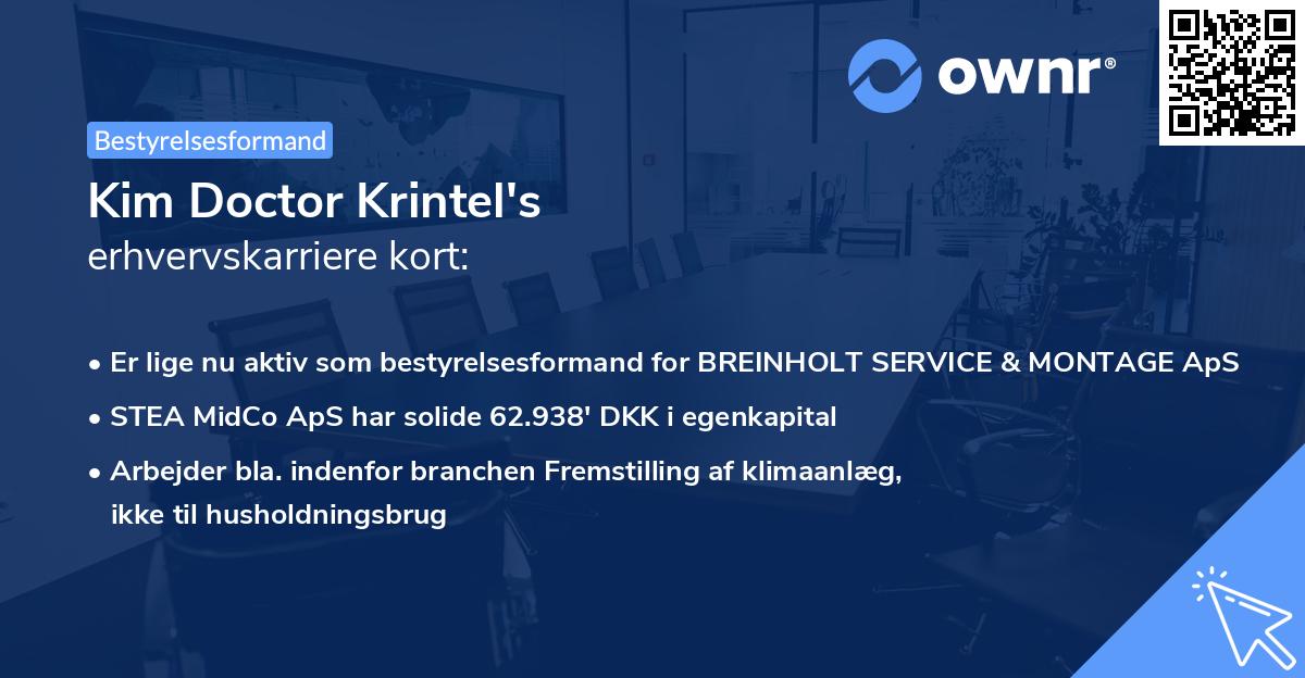 Kim Doctor Krintel's erhvervskarriere kort