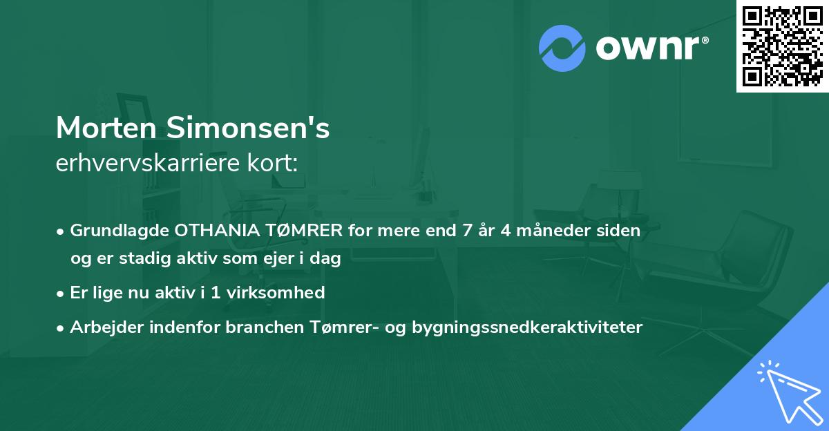 Morten Simonsen's erhvervskarriere kort