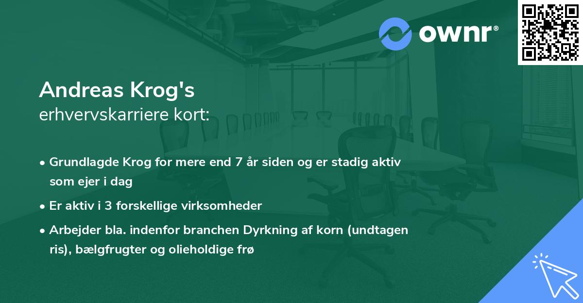 Andreas Krog's erhvervskarriere kort