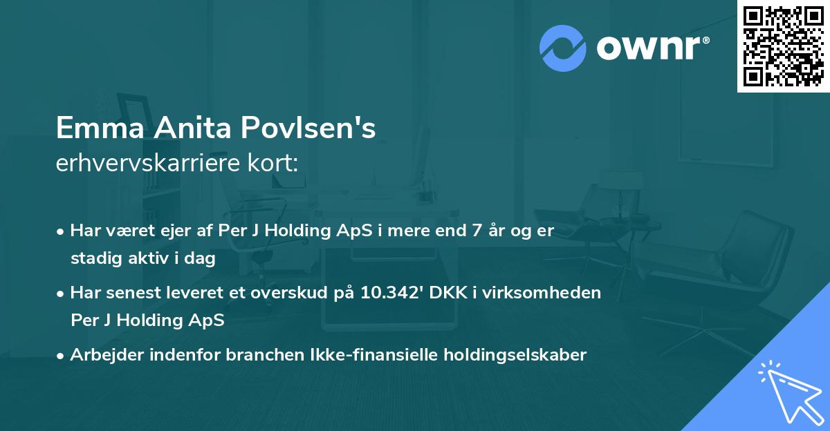 Emma Anita Povlsen's erhvervskarriere kort