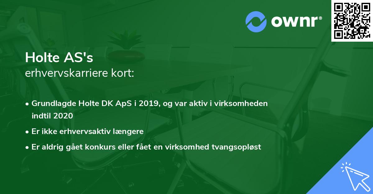 Holte AS's erhvervskarriere kort