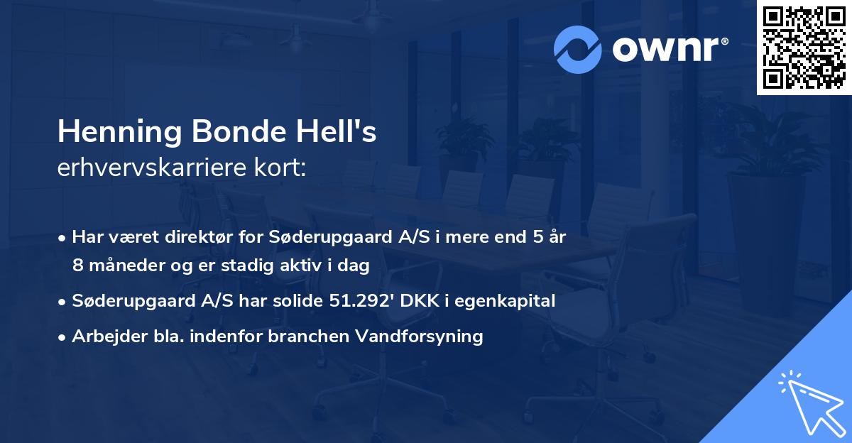 Henning Bonde Hell's erhvervskarriere kort