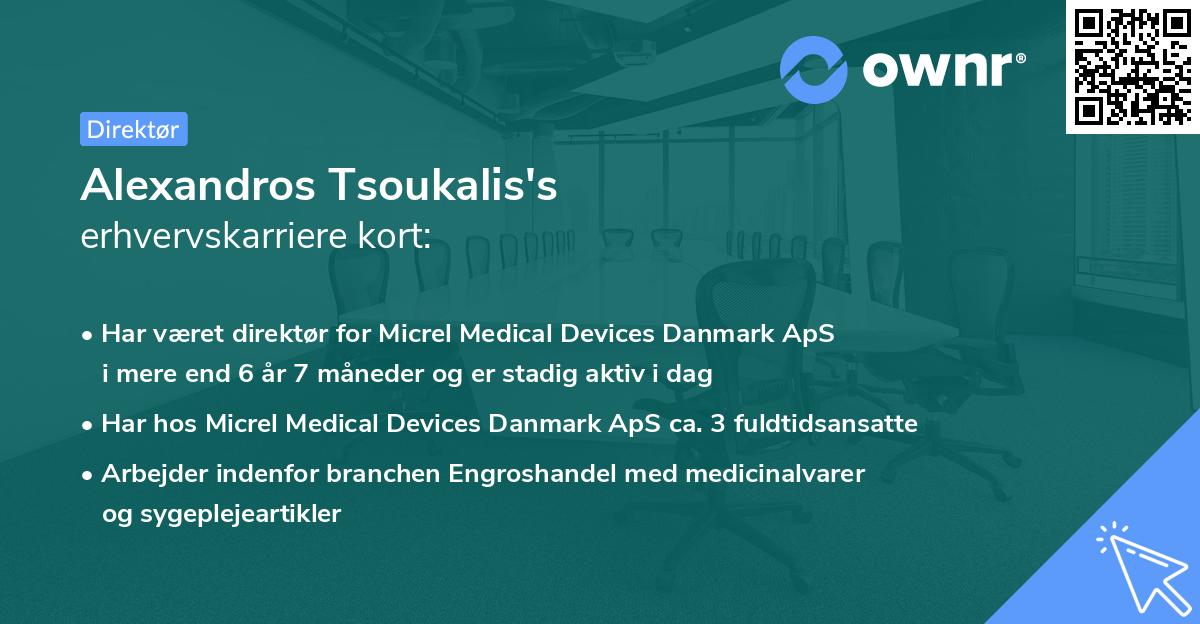 Alexandros Tsoukalis's erhvervskarriere kort
