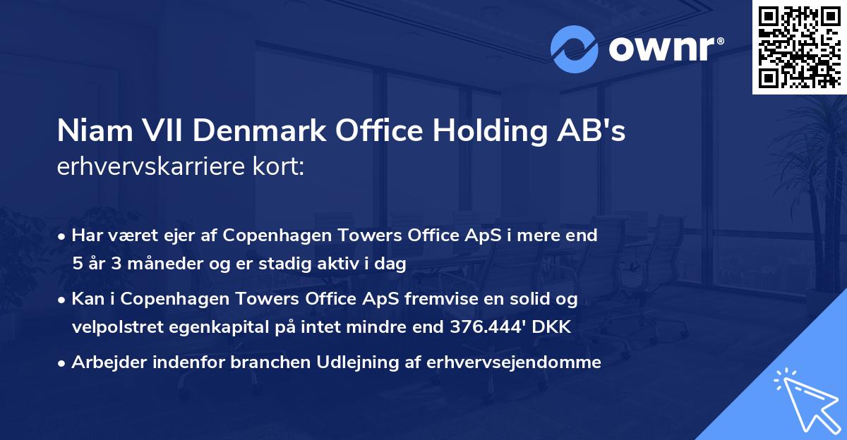 Niam VII Denmark Office Holding AB's erhvervskarriere kort