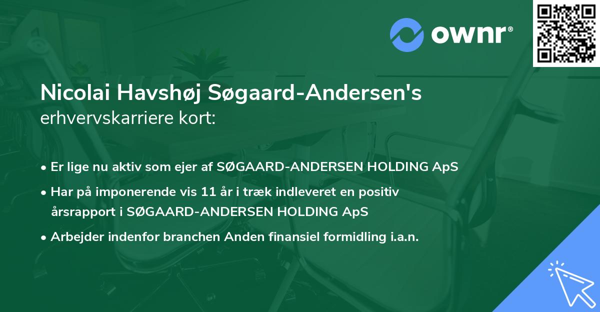 Nicolai Havshøj Søgaard-Andersen's erhvervskarriere kort