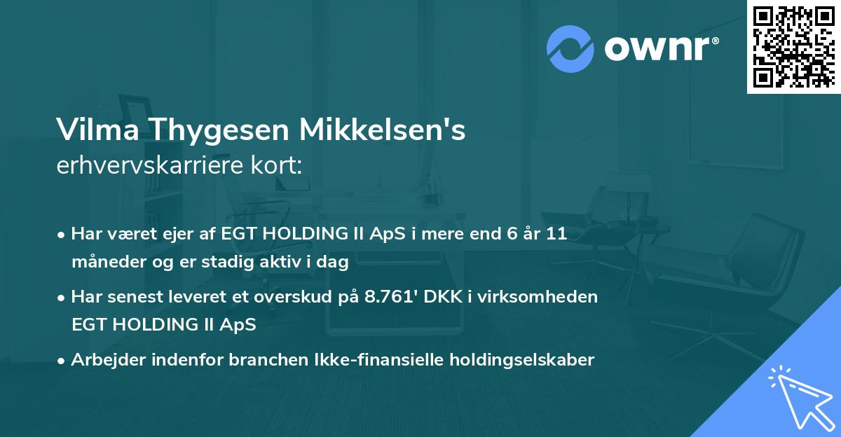 Vilma Thygesen Mikkelsen's erhvervskarriere kort