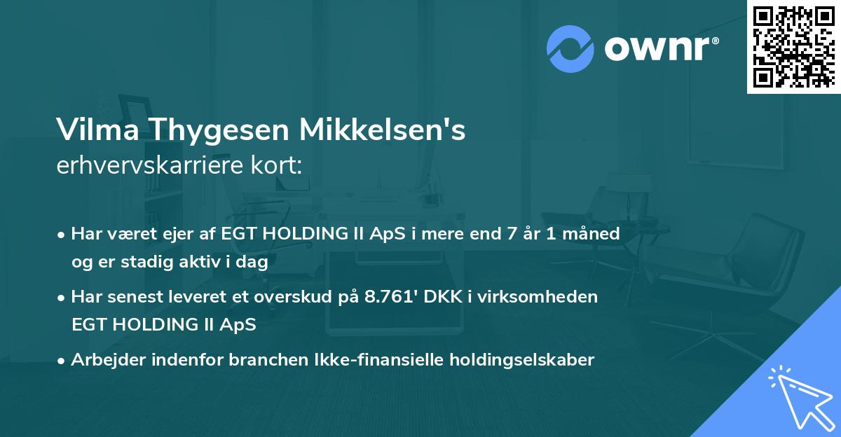 Vilma Thygesen Mikkelsen's erhvervskarriere kort