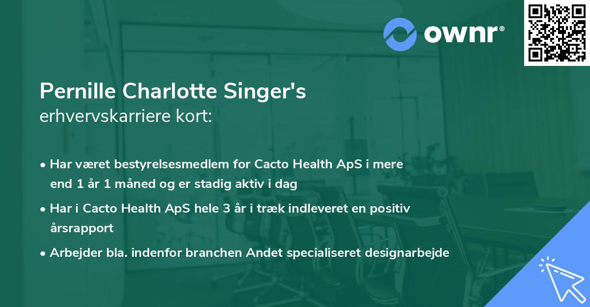 Pernille Charlotte Singer's erhvervskarriere kort