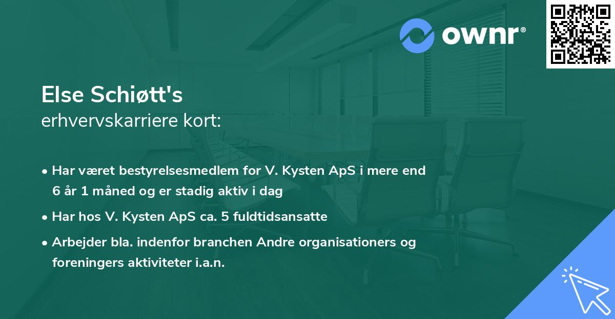 Else Schiøtt's erhvervskarriere kort