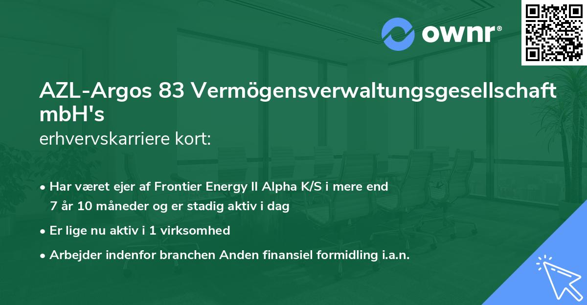 AZL-Argos 83 Vermögensverwaltungsgesellschaft mbH's erhvervskarriere kort