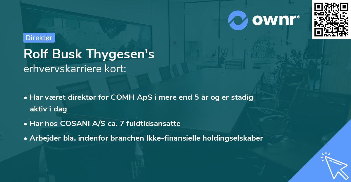Rolf Busk Thygesen's erhvervskarriere kort