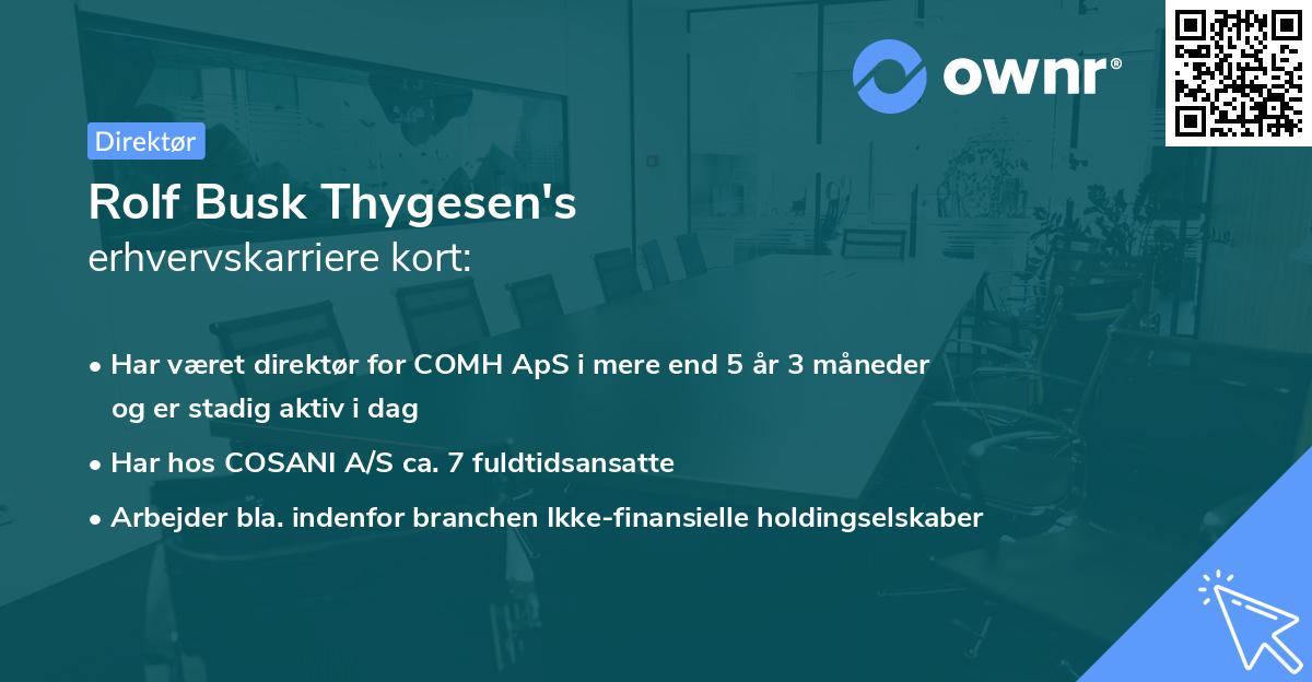 Rolf Busk Thygesen's erhvervskarriere kort
