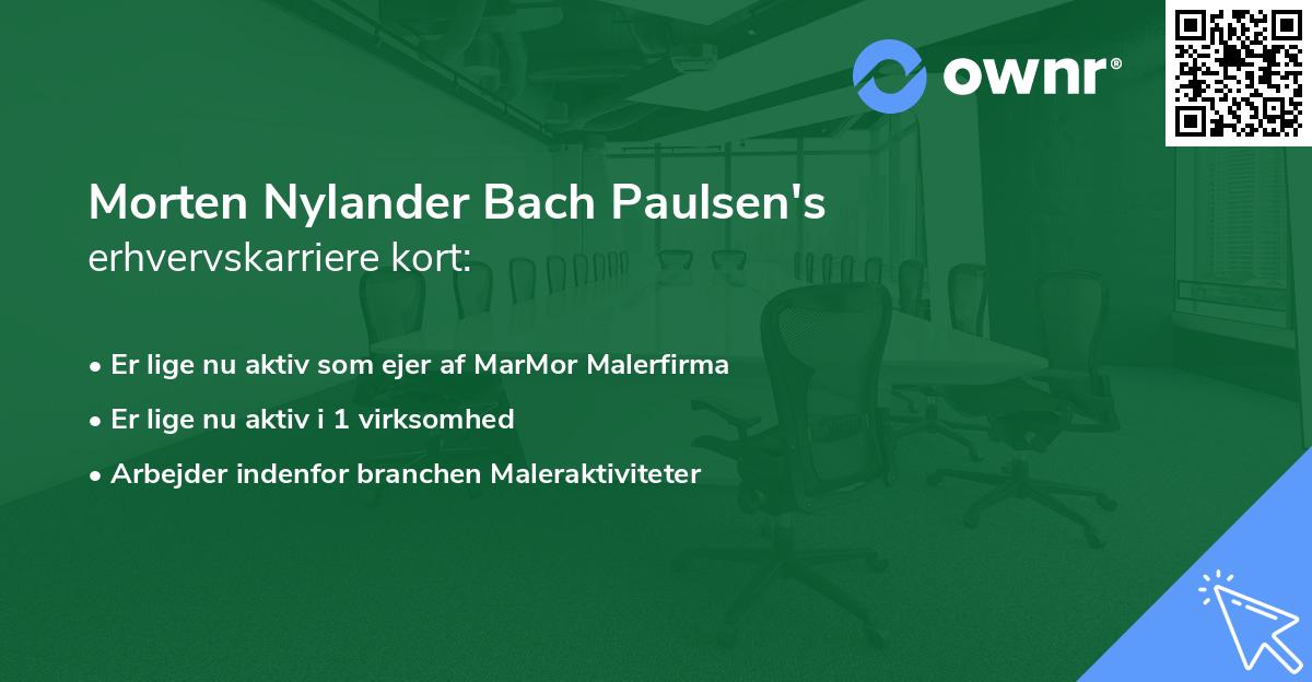 Morten Nylander Bach Paulsen's erhvervskarriere kort