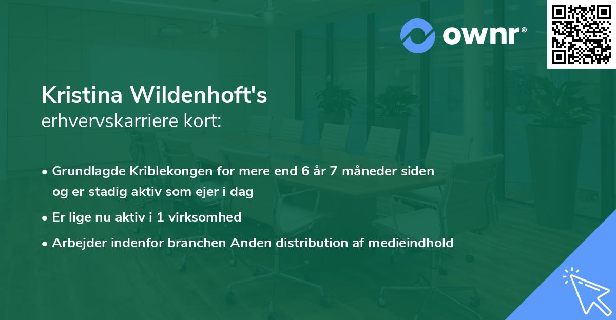 Kristina Wildenhoft's erhvervskarriere kort