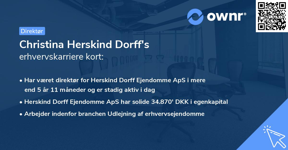 Christina Herskind Dorff's erhvervskarriere kort