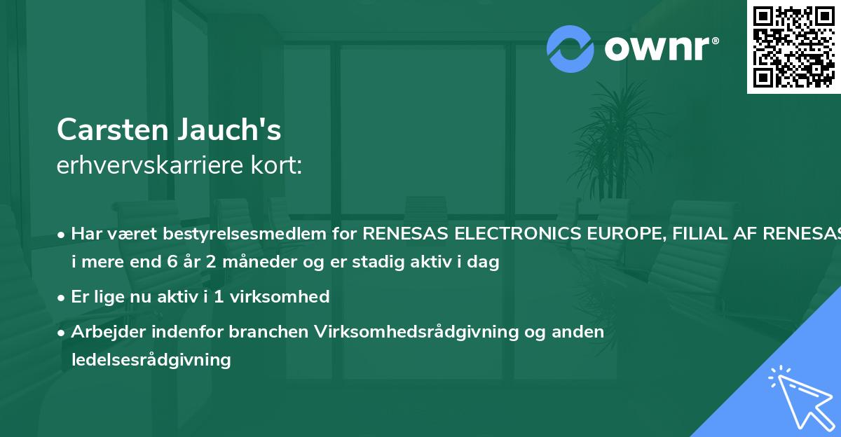 Carsten Jauch's erhvervskarriere kort