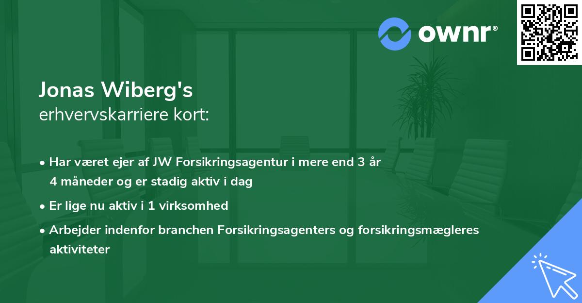Jonas Wiberg's erhvervskarriere kort